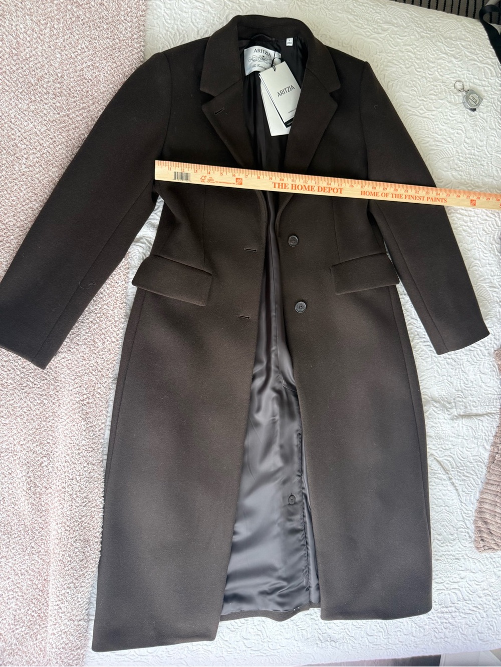 Aritzia espresso brown Single-Breasted Long Trench Coat - Picture 6 of 6